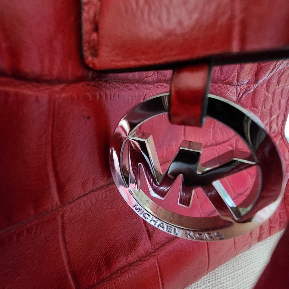 Michael Kors Croc, Shoulder, Red leather‎ bag - Picture 3 of 9